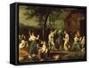 Peasants Dancing and Making Music in a Landscape-Stefano Ghirardini-Framed Stretched Canvas