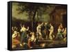 Peasants Dancing and Making Music in a Landscape-Stefano Ghirardini-Framed Stretched Canvas
