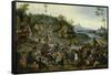 Peasants dancing around a Maypole-Pieter Brueghel the Younger-Framed Stretched Canvas