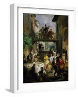 Peasants Dancing at Wedding Party-Angelo Inganni-Framed Giclee Print