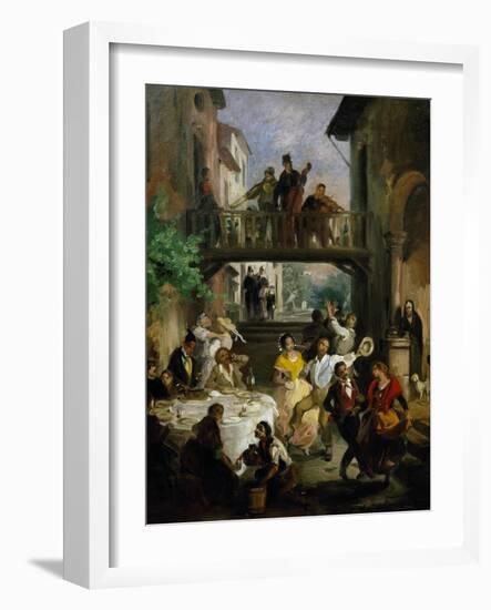 Peasants Dancing at Wedding Party-Angelo Inganni-Framed Giclee Print