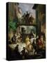 Peasants Dancing at Wedding Party-Angelo Inganni-Stretched Canvas