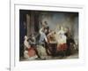 Peasants dancing by an inn-Januarius Zick-Framed Giclee Print