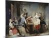 Peasants dancing by an inn-Januarius Zick-Mounted Giclee Print