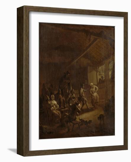 Peasants Dancing in a Barn-Nicolaes Pietersz. Berchem-Framed Art Print