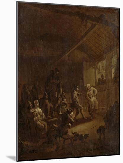 Peasants Dancing in a Barn-Nicolaes Pietersz. Berchem-Mounted Art Print