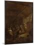 Peasants Dancing in a Barn-Nicolaes Pietersz. Berchem-Mounted Art Print