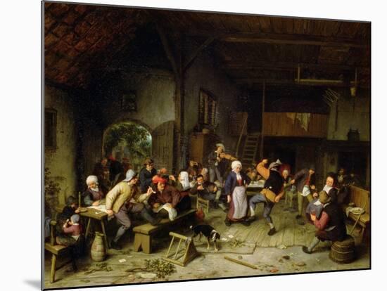 Peasants Dancing in a Tavern, 1675-Adriaen Jansz. Van Ostade-Mounted Giclee Print