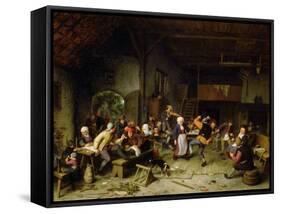 Peasants Dancing in a Tavern, 1675-Adriaen Jansz. Van Ostade-Framed Stretched Canvas