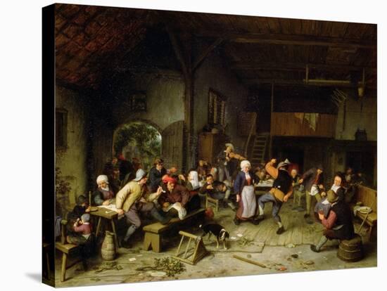 Peasants Dancing in a Tavern, 1675-Adriaen Jansz. Van Ostade-Stretched Canvas