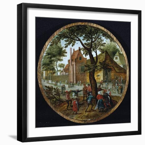 Peasants Dancing Round a Tree in a Village Street, 1625-Hendrik Avercamp-Framed Giclee Print