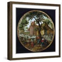 Peasants Dancing Round a Tree in a Village Street, 1625-Hendrik Avercamp-Framed Giclee Print