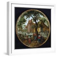 Peasants Dancing Round a Tree in a Village Street, 1625-Hendrik Avercamp-Framed Giclee Print