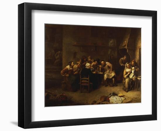 Peasants Drinking and Smoking in an Inn-Gillis Van Tilborch-Framed Giclee Print