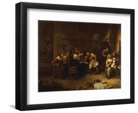 Peasants Drinking and Smoking in an Inn-Gillis Van Tilborch-Framed Giclee Print