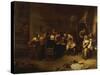 Peasants Drinking and Smoking in an Inn-Gillis Van Tilborch-Stretched Canvas