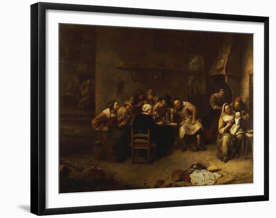 Peasants Drinking and Smoking in an Inn-Gillis Van Tilborch-Framed Giclee Print