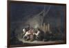 Peasants Drinking and Smoking in an Interior-Adrien Van Ostade-Framed Giclee Print