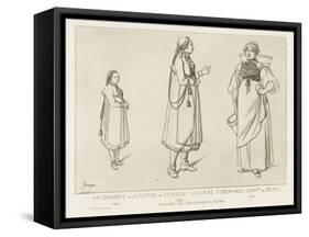 Peasants from the Canton of Zurich and Dairywoman from Oberhasli in the Canton of Berne-Raphael Jacquemin-Framed Stretched Canvas