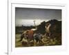 Peasants Harvesting Potatoes During Flooding of Rhine in 1852-Gustave Brion-Framed Giclee Print