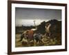 Peasants Harvesting Potatoes During Flooding of Rhine in 1852-Gustave Brion-Framed Giclee Print