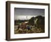 Peasants Harvesting Potatoes During Flooding of Rhine in 1852-Gustave Brion-Framed Giclee Print