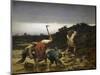 Peasants Harvesting Potatoes During Flooding of Rhine in 1852-Gustave Brion-Mounted Giclee Print
