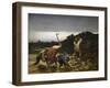 Peasants Harvesting Potatoes During Flooding of Rhine in 1852-Gustave Brion-Framed Giclee Print