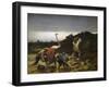 Peasants Harvesting Potatoes During Flooding of Rhine in 1852-Gustave Brion-Framed Giclee Print