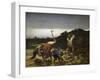 Peasants Harvesting Potatoes During Flooding of Rhine in 1852-Gustave Brion-Framed Giclee Print