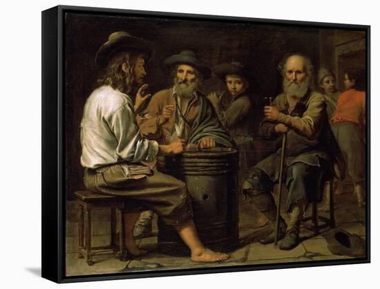 Peasants in a Tavern, 1640S-Mathieu Le Nain-Framed Stretched Canvas
