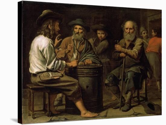 Peasants in a Tavern, 1640S-Mathieu Le Nain-Stretched Canvas