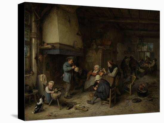 Peasants in an Interior-Adriaen Van Ostade-Stretched Canvas