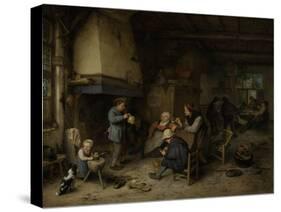 Peasants in an Interior-Adriaen Van Ostade-Stretched Canvas