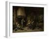 Peasants in an Interior-Adriaen Van Ostade-Framed Art Print