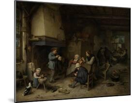 Peasants in an Interior-Adriaen Van Ostade-Mounted Art Print