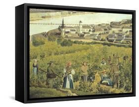 Peasants in Budapest by Janos Szentgyorgyi, Hungary 19th Century Painting-null-Framed Stretched Canvas