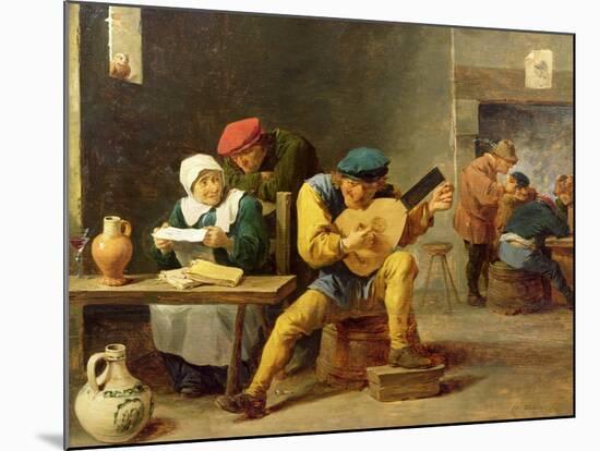 Peasants Making Music in an Inn, c.1635-David Teniers the Younger-Mounted Giclee Print