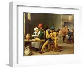 Peasants Making Music in an Inn, c.1635-David Teniers the Younger-Framed Giclee Print