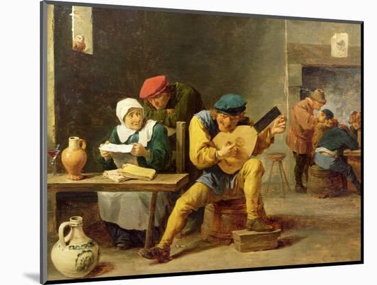 Peasants Making Music in an Inn, c.1635-David Teniers the Younger-Mounted Giclee Print