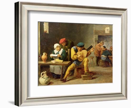 Peasants Making Music in an Inn, c.1635-David Teniers the Younger-Framed Giclee Print
