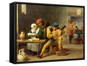 Peasants Making Music in an Inn, c.1635-David Teniers the Younger-Framed Stretched Canvas