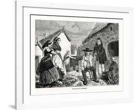 Peasants of Auvergne, France, 19th Century-null-Framed Giclee Print