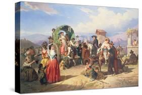 Peasants of the Campagna, 1860-Robert Alexander Hillingford-Stretched Canvas