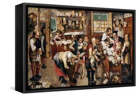 Peasants Paying Tithes-Pieter Bruegel the Elder-Framed Stretched Canvas