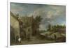 Peasants Playing Bowls Outside a Village Inn, C. 1660-David Teniers the Younger-Framed Giclee Print