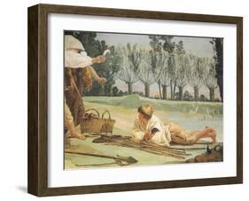 Peasants Resting-Giandomenico Tiepolo-Framed Giclee Print