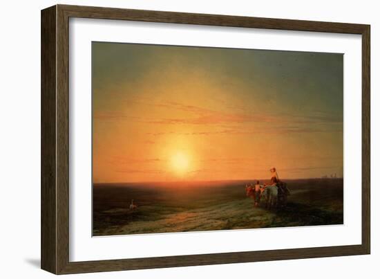 Peasants Returning from the Fields at Sunset, 19th Century-Ivan Konstantinovich Aivazovsky-Framed Giclee Print