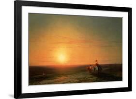 Peasants Returning from the Fields at Sunset, 19th Century-Ivan Konstantinovich Aivazovsky-Framed Giclee Print