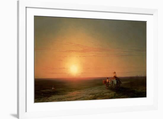 Peasants Returning from the Fields at Sunset-Ivan Konstantinovich Aivazovsky-Framed Giclee Print